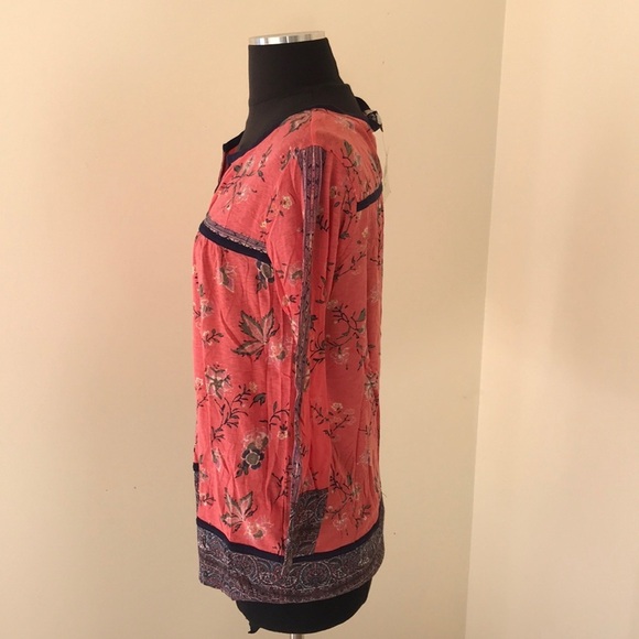 NWT! LUCKY BRAND Coral Printed Size S Top - Picture 5 of 8